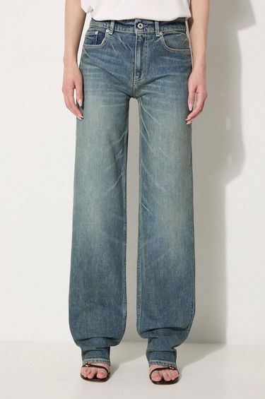 Jeans KENZO High Waist Regular Fit Jeans Blå | FE62DP2166S7.DY, 0