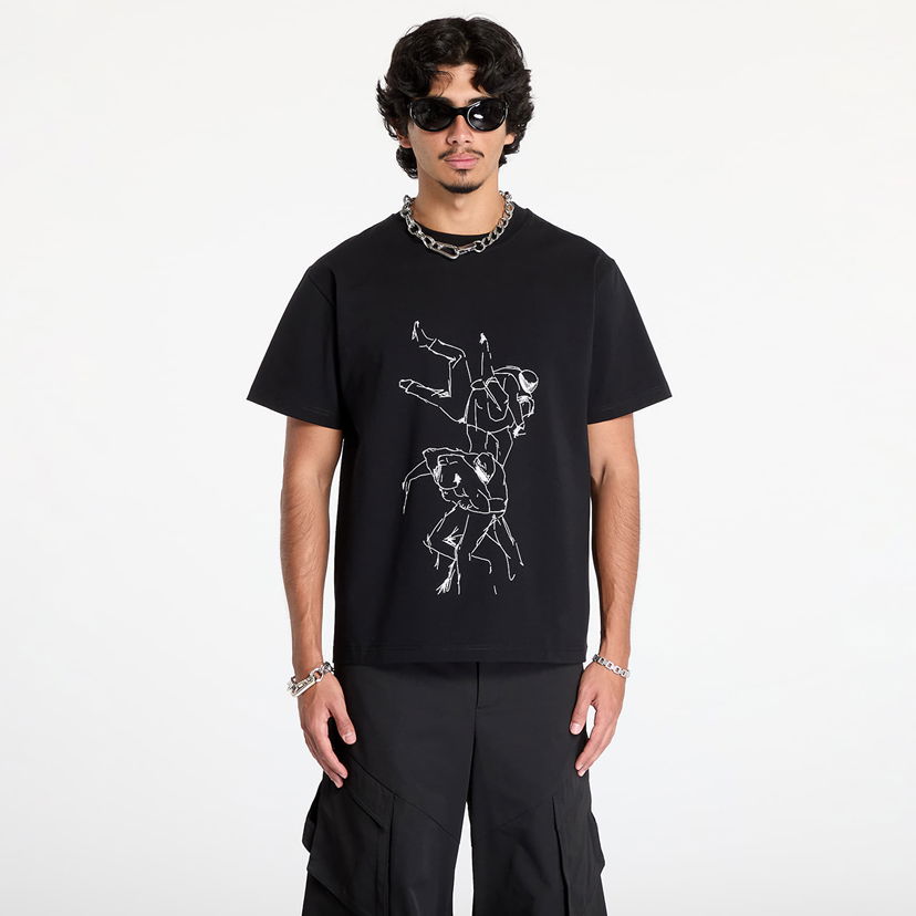 T-shirt HELIOT EMIL Shelter Printed T-Shirt Sort | PREAW24_M_09_125_BLK01