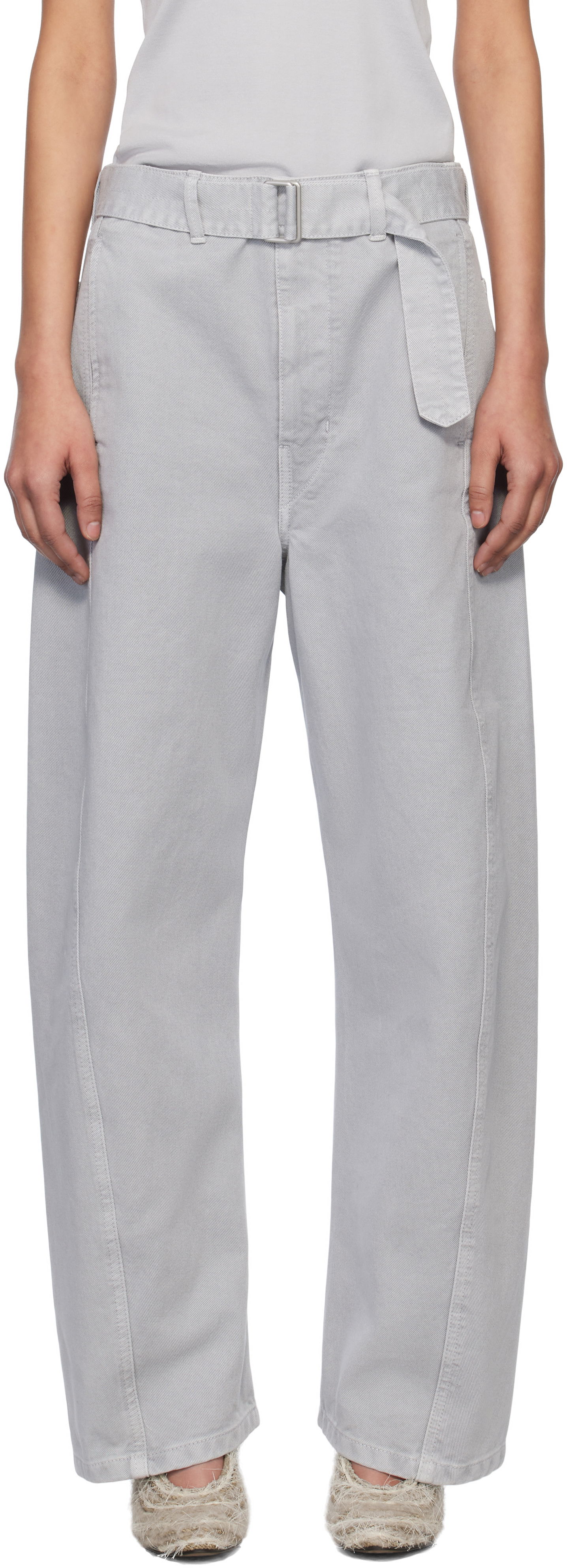 Cargo bukser LEMAIRE Lemaire Twisted Belted Trousers Grå | PA326 LD1036, 0