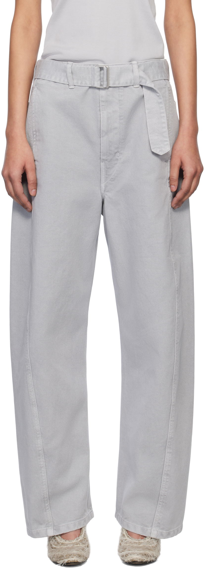 Cargo bukser LEMAIRE Lemaire Twisted Belted Trousers Grå | PA326 LD1036