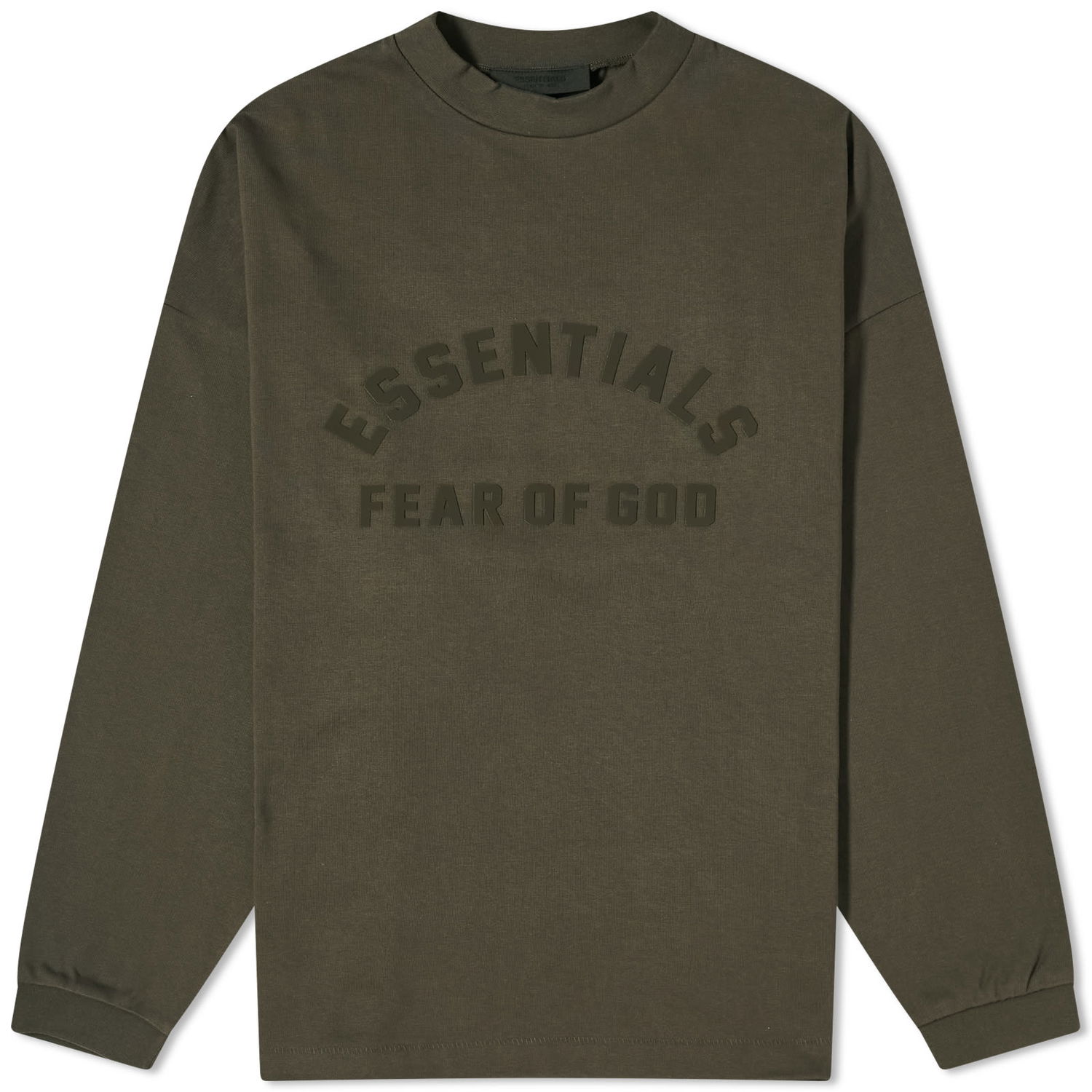 T-shirt Fear of God ESSENTIALS Long Sleeve Printed T-Shirt Grøn | 125SP242010F, 1