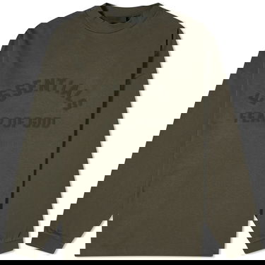 T-shirt Fear of God ESSENTIALS Long Sleeve Printed T-Shirt Grøn | 125SP242010F, 1
