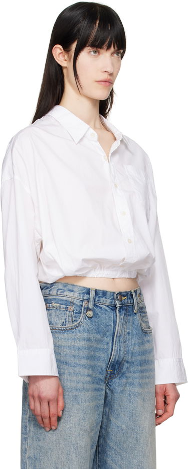 Skjorte R13 R13 Crossover Cropped Button-Down Shirt Hvid | R13WR269-R338B, 1