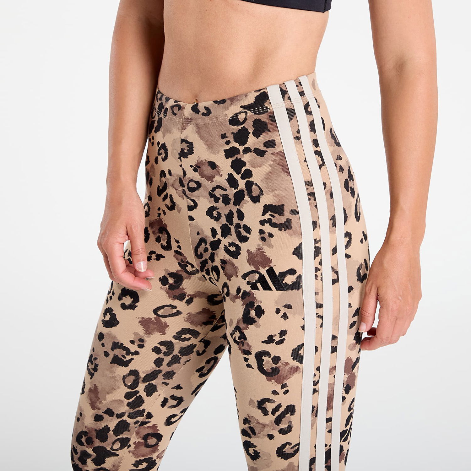 Leggings adidas Originals Essentials 3-Stripes Animal Print Leggings Beige | JM1865, 1