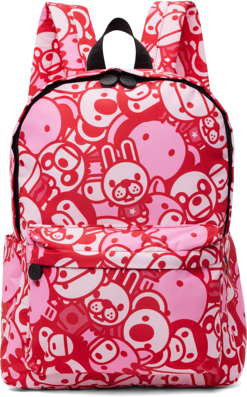 Rygsæk BAPE A Bathing Ape ABC Milo All Friends Medium Backpack Rød | 0MXBGW4274XXO