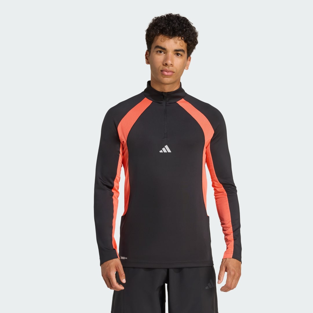 T-shirts og tank tops adidas Performance 1/4 Zip Training Top Sort | KC3331, 0