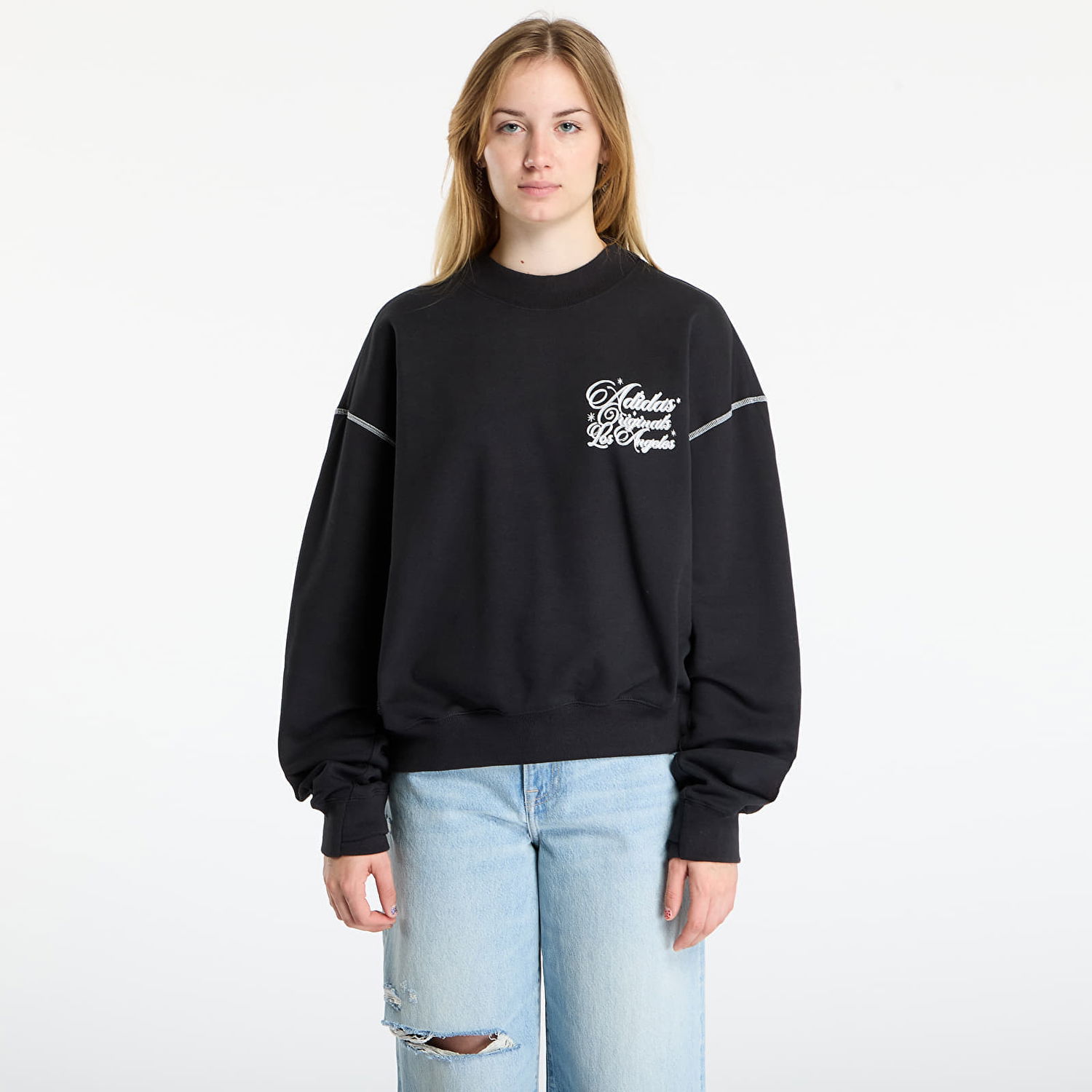 Sweatshirt adidas Originals Santa Monica Crewneck Sweatshirt Sort | JX6129, 1