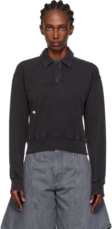 Sweatshirt JW Anderson JW Anderson Embroidered-Logo Long-Sleeve Polo Sweatshirt Sort | JW0243-PG1843, 0