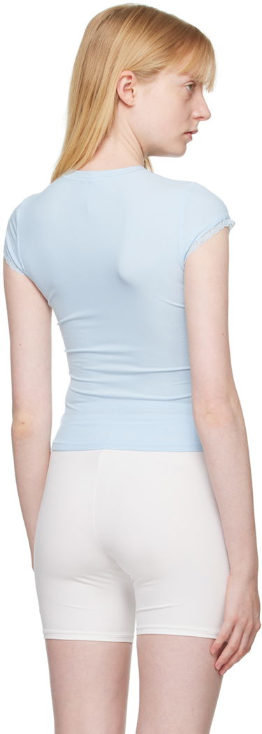 T-shirt SKIMS Blue Soft Lounge Lace T-Shirt Blå | ST-SST-5688W, 2