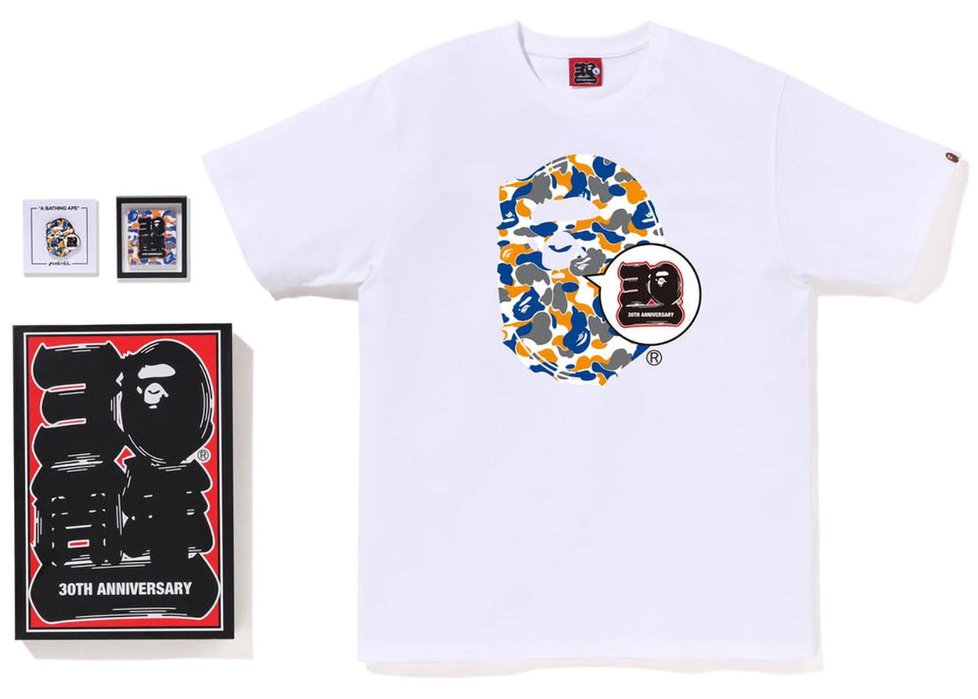 T-shirt BAPE Store Maebashi 30th Anniversary Ape Head Tee Set Hvid | 1J22-110-027, 0