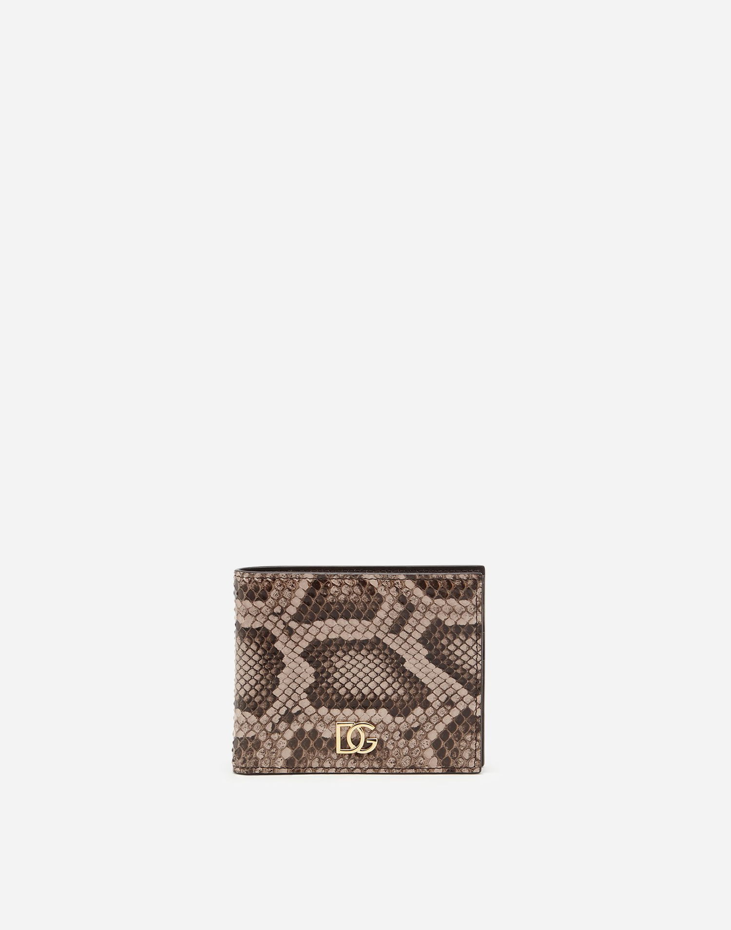 Tegnebog Dolce & Gabbana Dolce & Gabbana Python Leather Bifold Wallet with Crossover DG Logo Beige | BP2463A204387145, 0