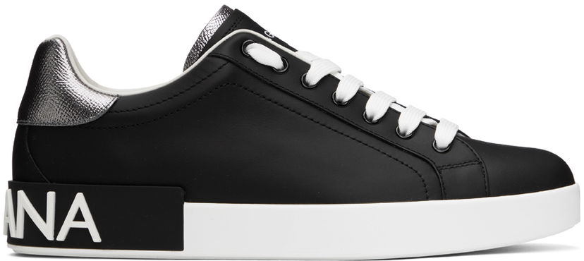Sneakers og sko Dolce & Gabbana Black Portofino Sneakers Sort | CS2216AH527
