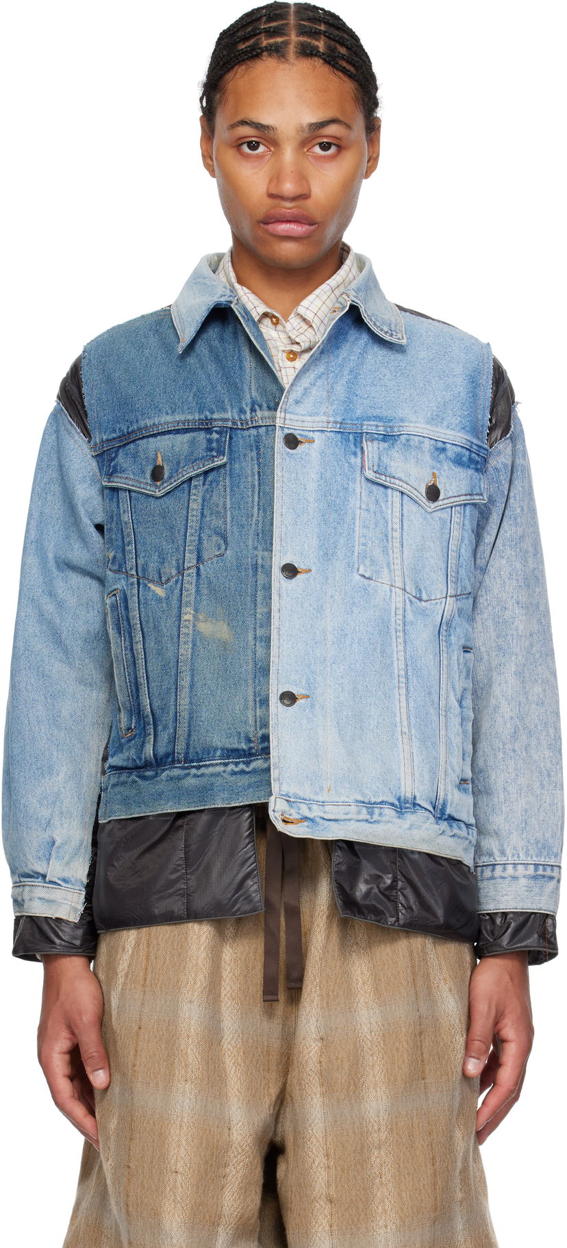 Jakke Needles Denim Jacket with Nylon Panels Blå | PU337