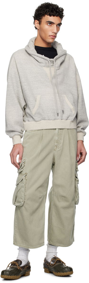 Sweatshirt R13 R13 Cropped Popover Sweatshirt Grå | R13WK255-001BH, 3