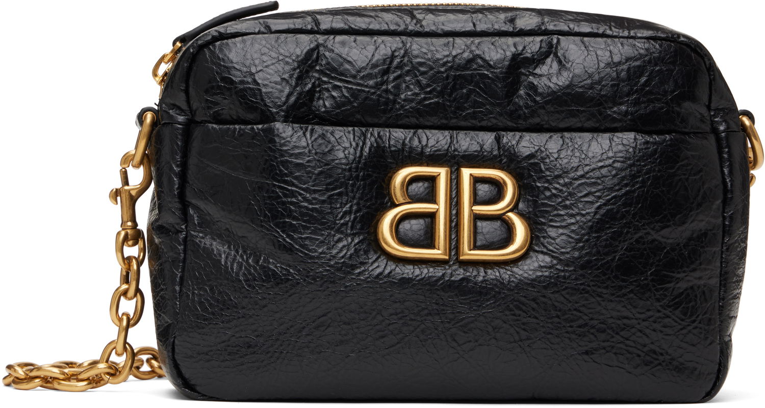 Skuldertaske Balenciaga Black Leather XS Camera Bag Sort | 806459 2AAR8, 0