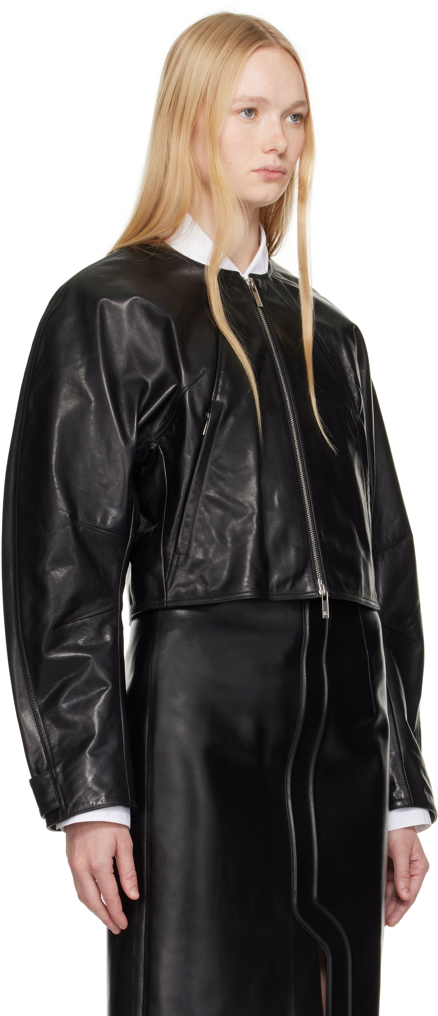 Bomberjakke Helmut Lang Helmut Lang Articulated Leather Jacket Sort | P01HW102, 1