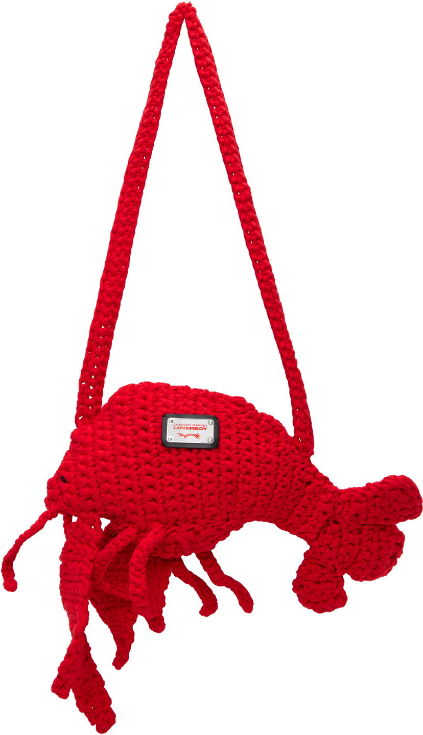 Skuldertaske Charles Jeffrey Loverboy Charles Jeffrey LOVERBOY Crochet Lobster Shoulder Bag Rød | 54120401
