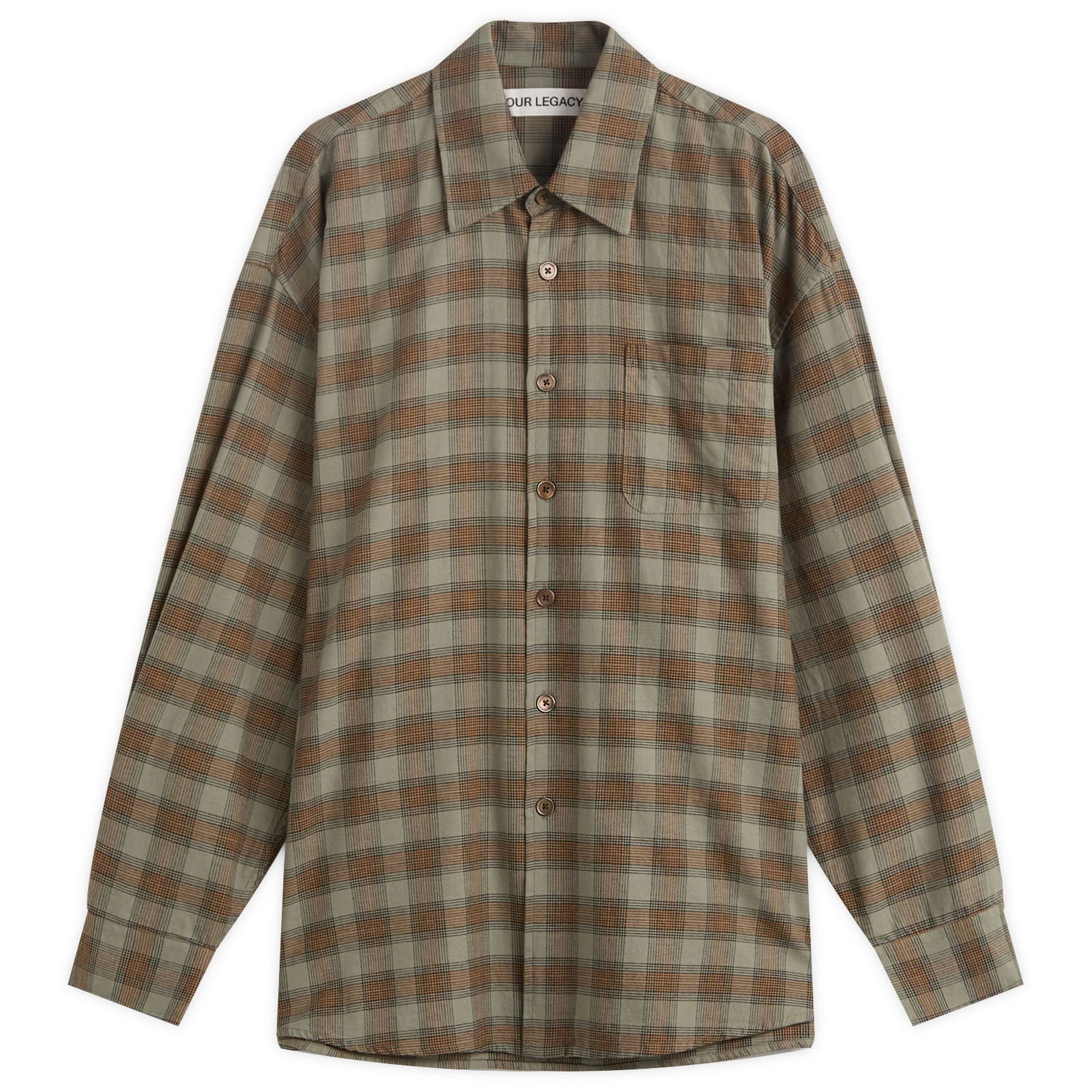 Skjorte OUR LEGACY Our Legacy Borrowed Shirt, Iowa Flannel Check Grøn | M4252BI, 1