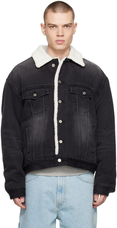 Jakke We11done Oversized Faux-Shearling Jacket Sort | WD-DJ3-22-378-U-BK, 0