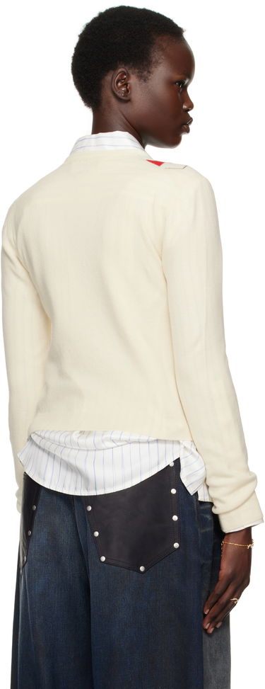 Sweater Marni Marni Argyle Wool Cropped Cardigan Hvid | CDMD0397Q0 UFH546, 2