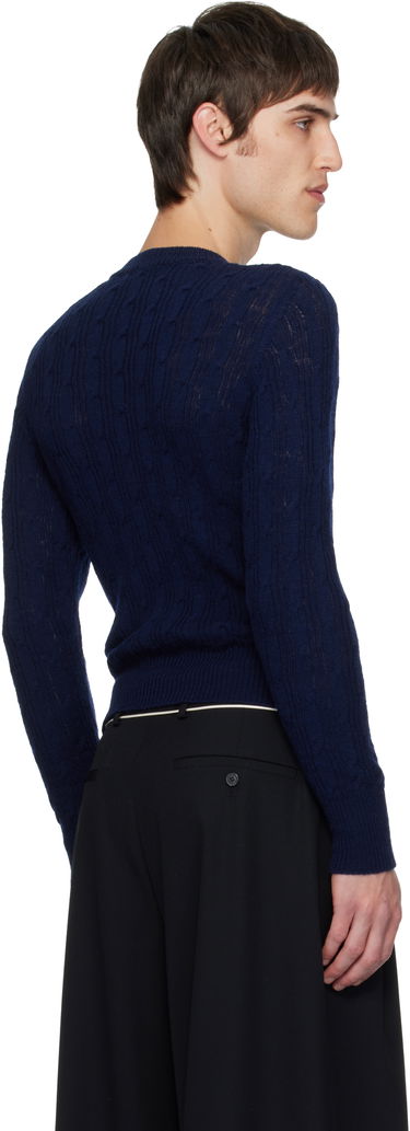 Sweater Dries Van Noten Dries Van Noten Cable-Knit Sweater Mørkeblå | 252-021211-2707, 2