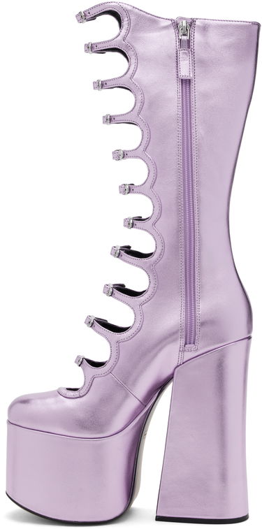 Skopleje Marc Jacobs Marc Jacobs 'The Metallic Kiki' Knee-High Platform Boots Lilla | 2R4FBO001F01, 2