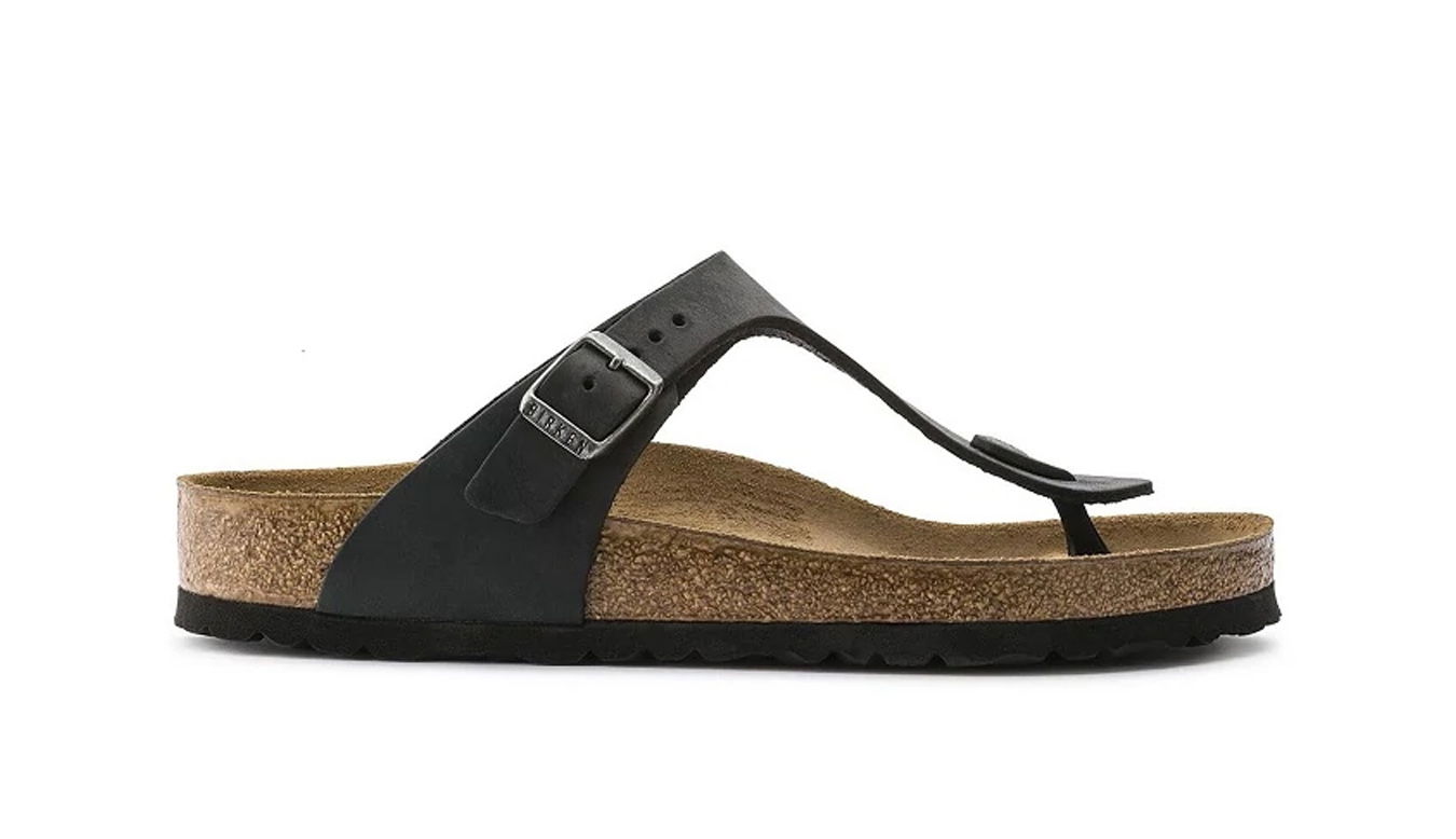 Sneakers og sko Birkenstock Gizeh Oiled Leather Black Regular Fit Sort | 845251, 0