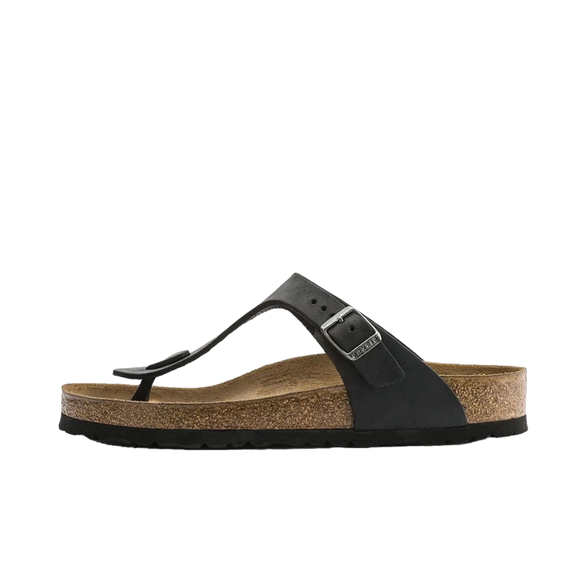 Sneakers og sko Birkenstock Gizeh Oiled Leather Black Regular Fit Sort | 845251