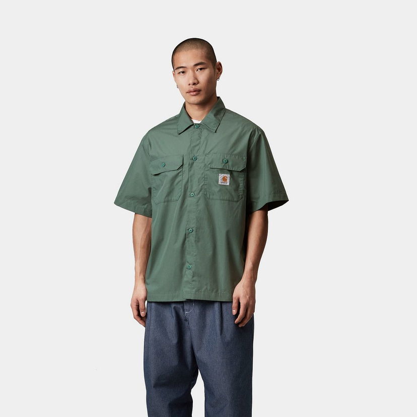 Skjorte Carhartt WIP Carhartt WIP Craft Short Sleeve Shirt Grøn | I035232_9