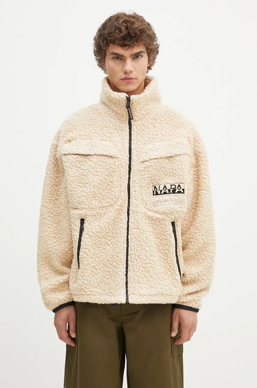 Jakke Napapijri Fleece Jacket T-Jaman Beige | NP0A4HZNN1J1, 0