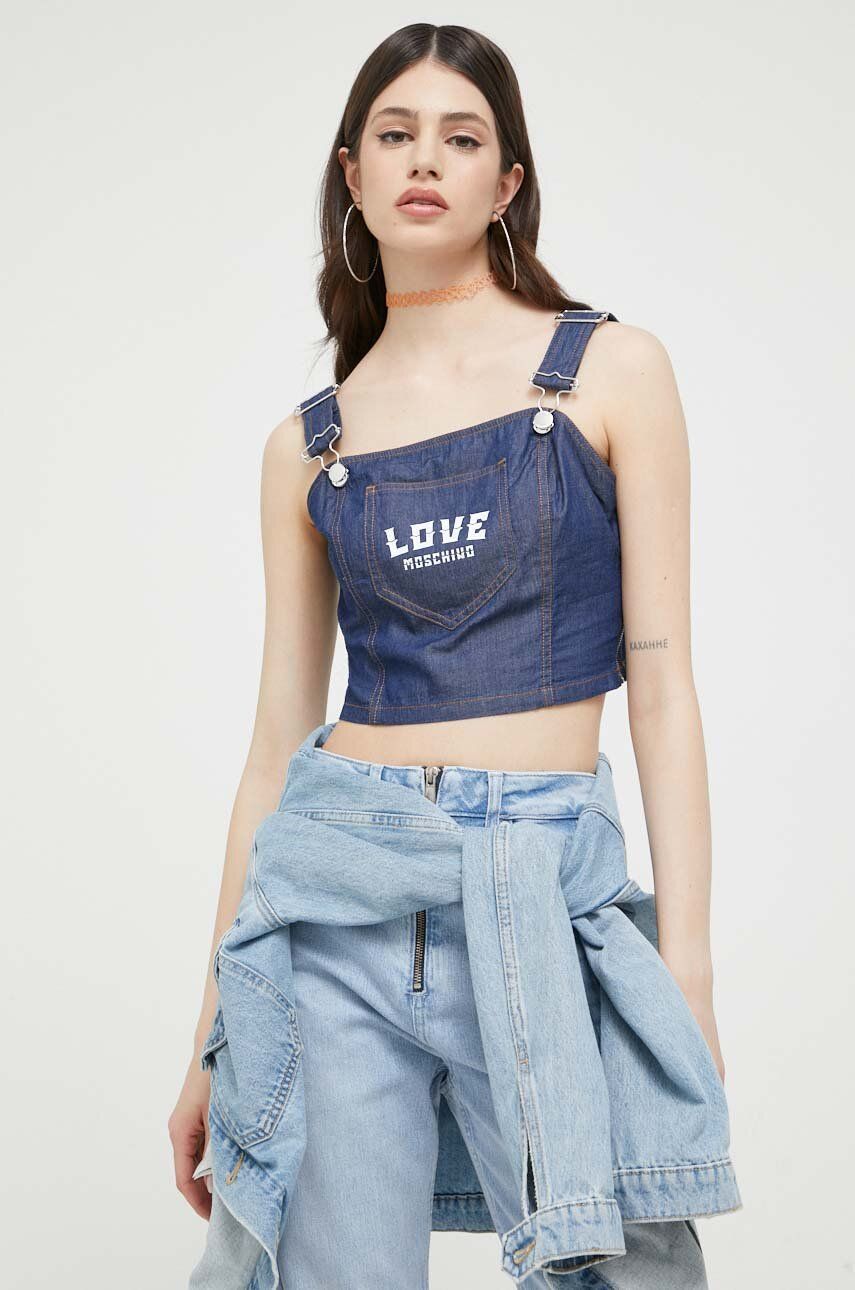 Tanktop Moschino Love Tank Top Mørkeblå | W.C.E77.01.T.174A, 0