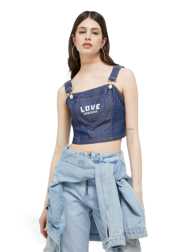 Tanktop Moschino Love Tank Top Mørkeblå | W.C.E77.01.T.174A