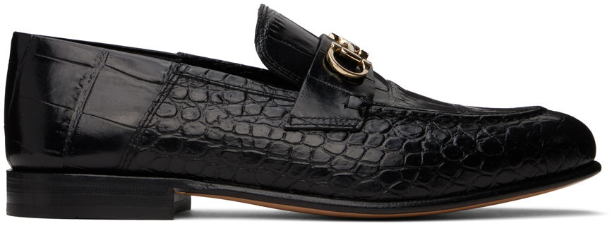 Sneakers og sko FERRAGAMO Salvatore Ferragamo Ottone Crocodile Embossed Leather Loafers Sort | 01E100 - 769724, 0