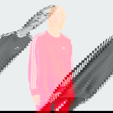 Sweater adidas Originals 3-Stripes Oversized Crew Rød | IN8487, 0