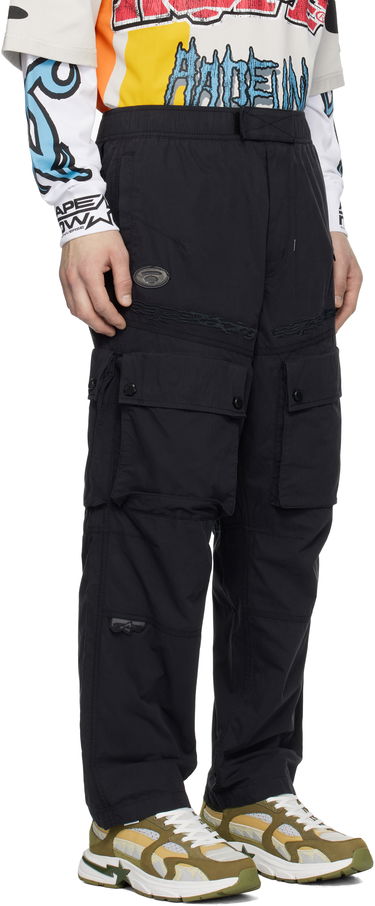Cargo bukser AAPE by A Bathing Ape AAPE by A Bathing Ape Moonface Logo Utility Cargo Pants Sort | AAPPTMB633XXNBKX, 1