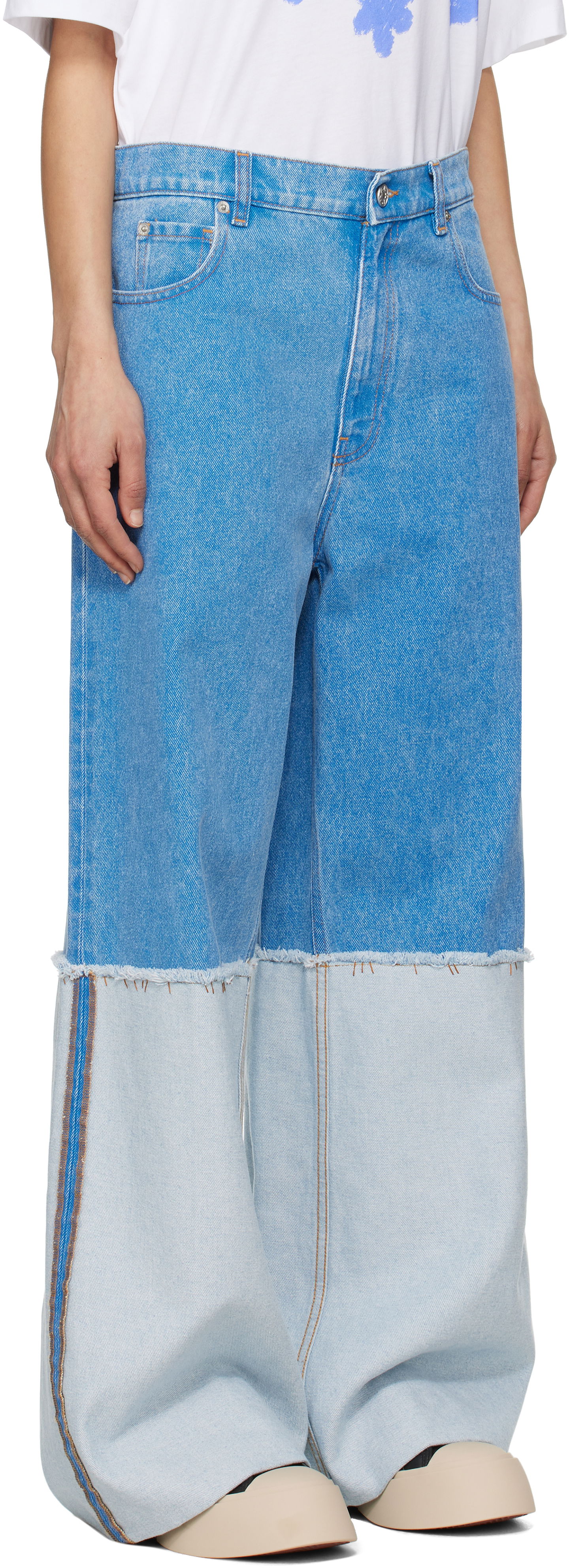 Jeans Marni Marni Two-Tone Wide Leg Jeans Blå | PAJD0559A0 USCW91, 1