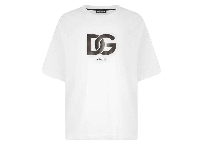 T-shirt Dolce & Gabbana Cotton DG Logo Print T-shirt White Hvid | G8OA3TFU7EQW0800