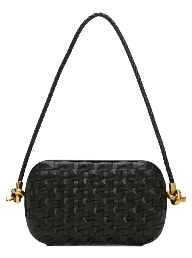 Skuldertaske Bottega Veneta Knot On Strap Clutch Grøn | 717623 V3AC1