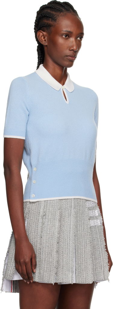 Polo skjorte Thom Browne Thom Browne Stitch Cashmere Polo Blå | FKP122A-Y2001, 1