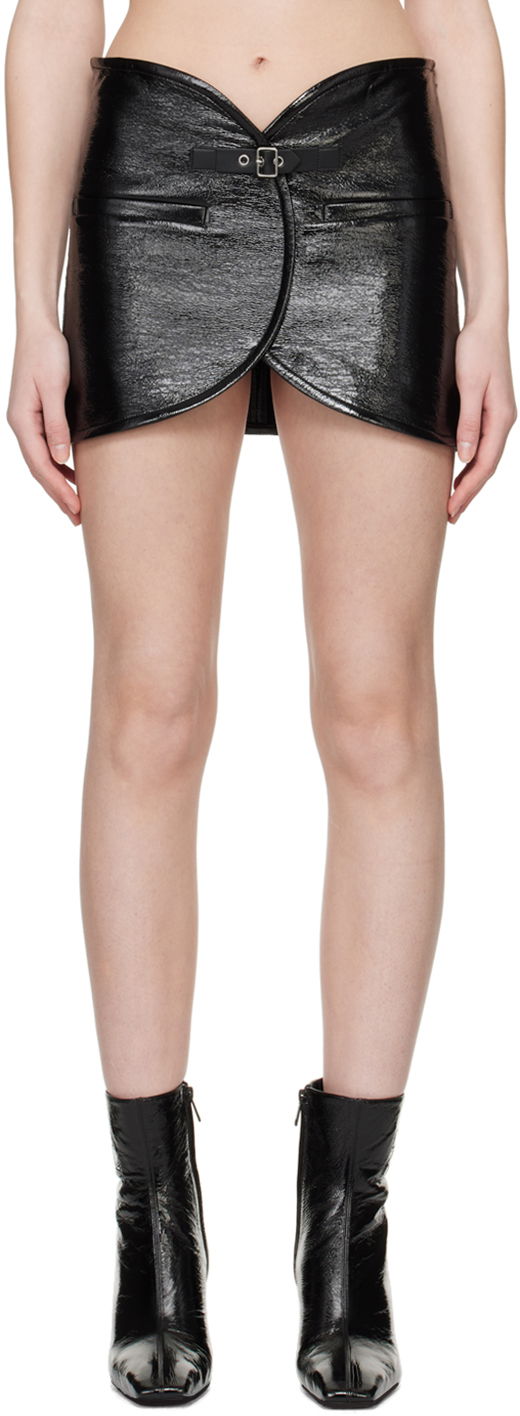 Nederdel Courrèges Ellipse Patent Leather Miniskirt Sort | 124CJU143VY0014