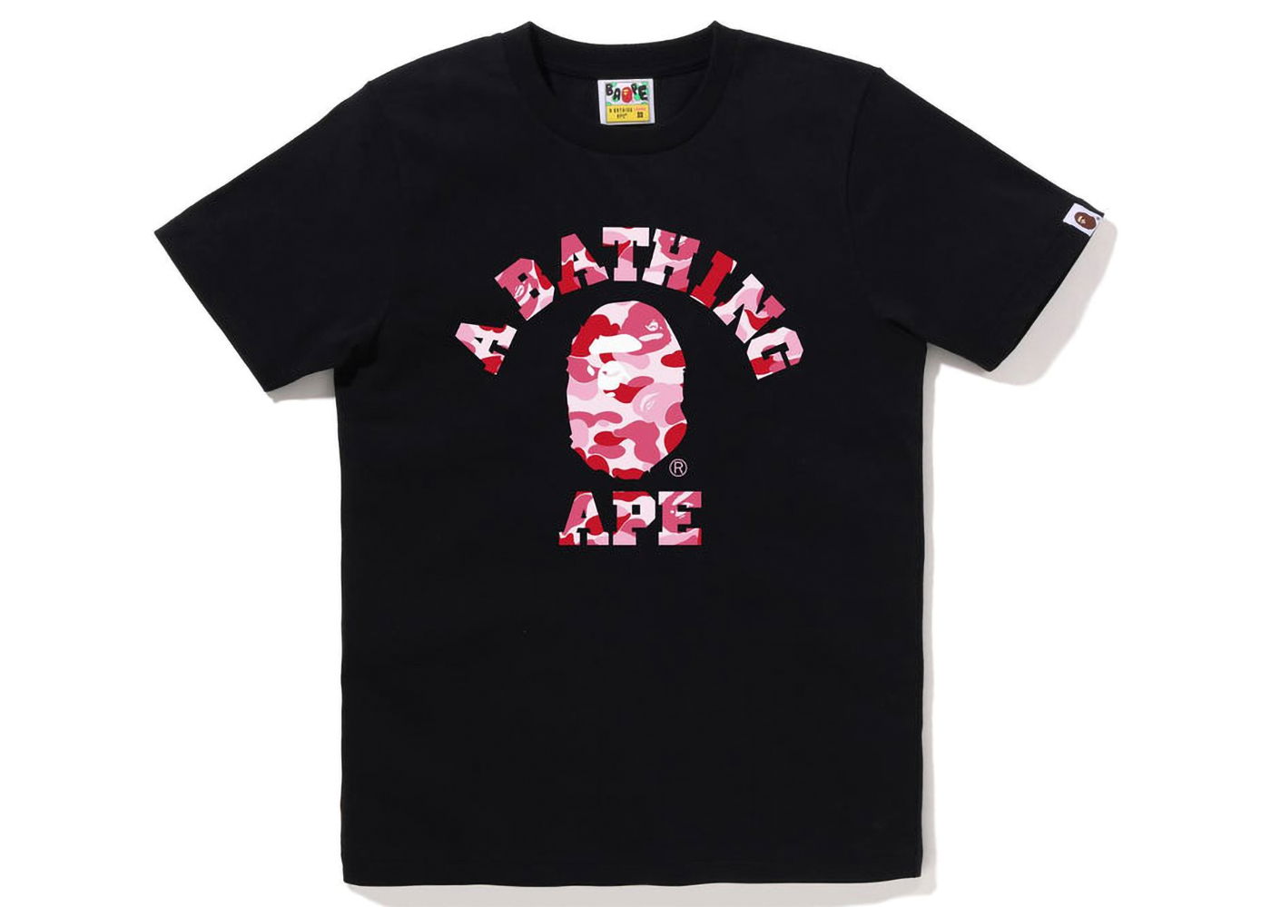 T-shirt BAPE BAPE ABC Camo College Tee Black Pink Sort | 1I80-210-001, 0