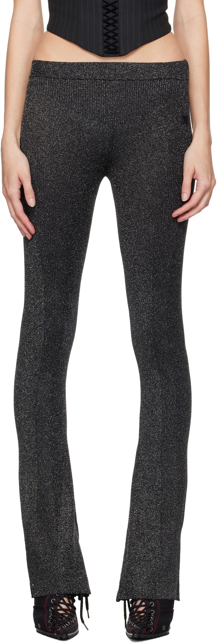 Leggings MISBHV Knitted Flared Trousers Sort | 241W307