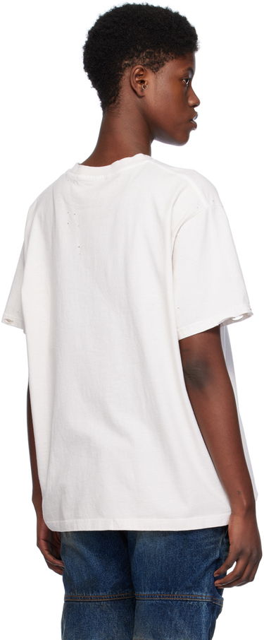 T-shirt We11done We11done Lettering Distressed T-Shirt Hvid | WD-TT0-24-705-U-WH, 2