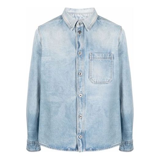 Skjorte Off-White Off-White SS21 Long Sleeves Shirt Blå | OMYD027F21DEN0034001, 0