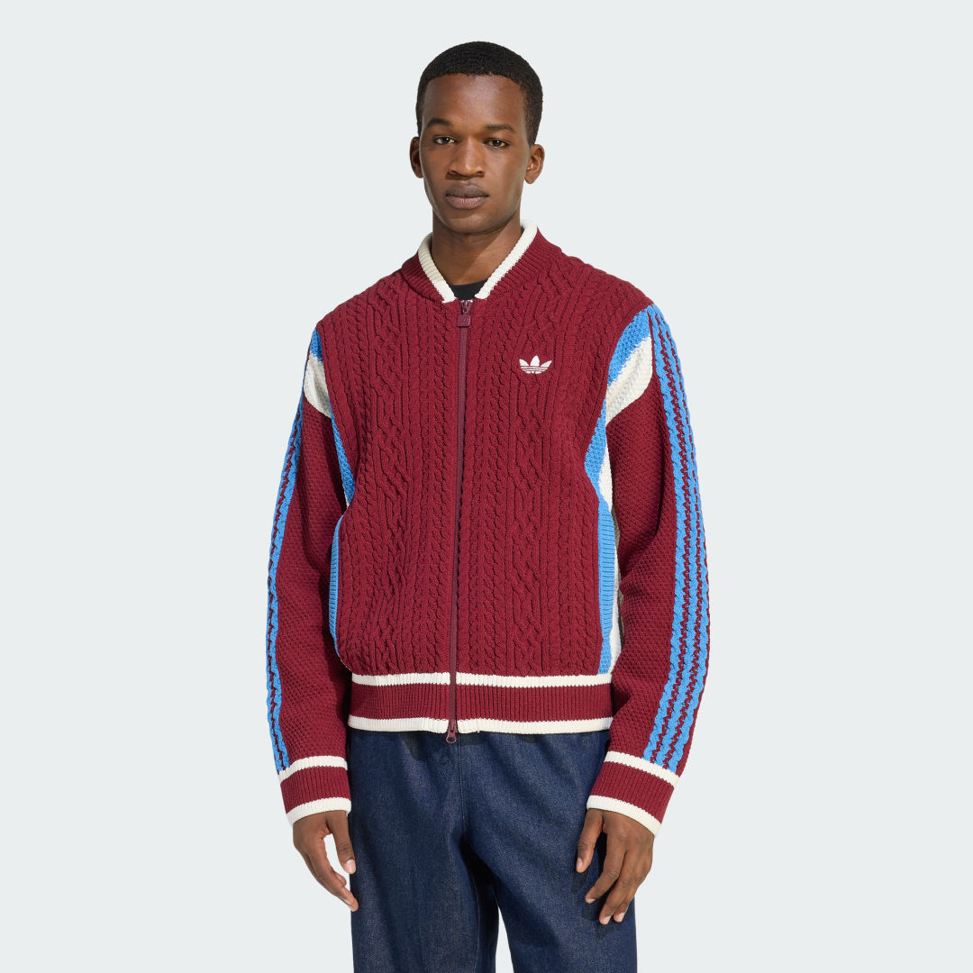 Bomberjakke adidas Performance Retro Remix Knit Bomber Jacket Bourgogne | KR7633, 0