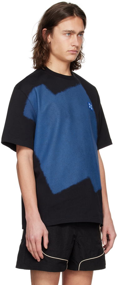 T-shirt ADER ERROR Abstract Print Relaxed-Fit Cotton T-Shirt Blå | BMSGFYTS0103BK, 4