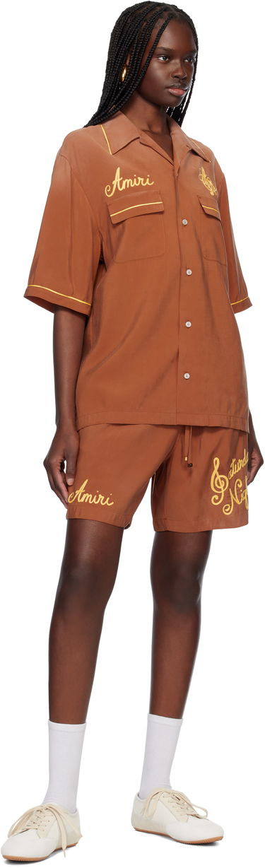 Shorts AMIRI Amiri Saturday Night Drawstring Shorts Brun | AMSHCA1076, 3