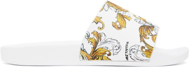 Tilbehør Versace Versace Jeans Couture Outline Barocco Pool Slides Hvid | E78VA3SQ3_EZS365, 0