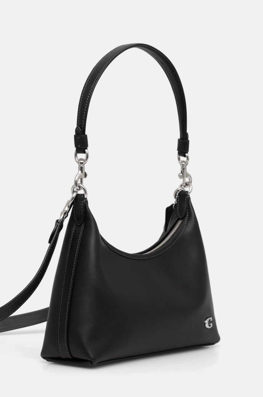 Skuldertaske Coach Leather Shoulder Bag with Chain Strap Sort | CW640, 1