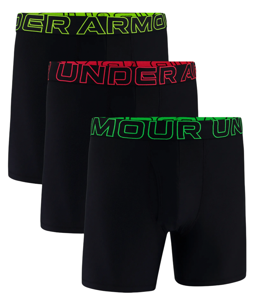 Boksere Under Armour Performance Tech Mesh 6-Inch 3-Pack Boxer Briefs Sort | 1383884-005